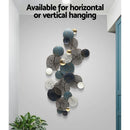 Artiss Metal Wall Art Hanging Sculpture 132cm Home Decor Leaf Circles Blue - RnR Galore