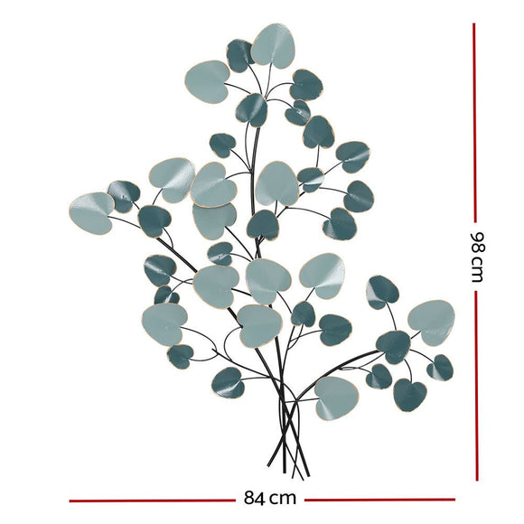 Artiss Metal Wall Art Hanging Sculpture Home Decor Leaf Tree of Life Blue - RnR Galore