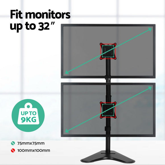 Artiss Monitor Arm Stand Dual Mount HD LED TV Bracket Holder Freestanding - RnR Galore