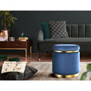 Artiss Ottoman Foot Stool Round Velvet Navy - RnR Galore