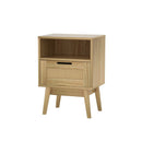 Artiss Rattan Bedside Table 1 Drawer with Shelf - REI Oak - RnR Galore