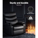 Artiss Recliner Chair Leather Black Tray Table Erika - RnR Galore