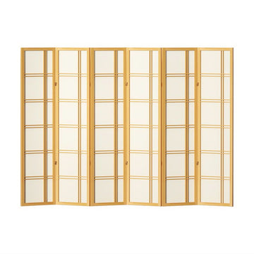 Artiss Room Divider Screen Privacy Wood Dividers Stand 6 Panel Nova Natural - RnR Galore