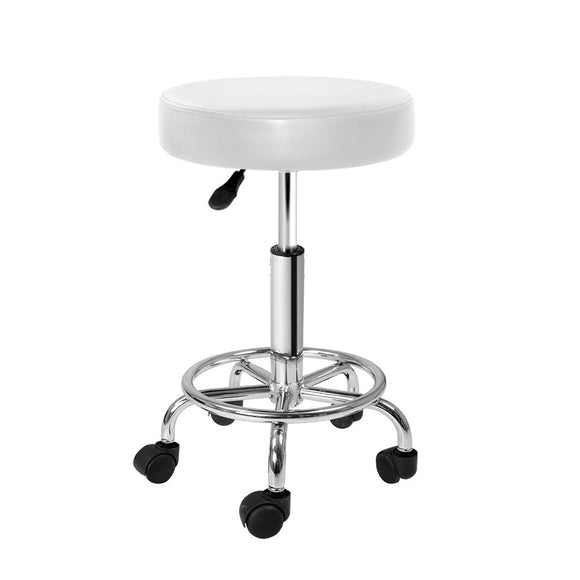 Artiss Salon Stool Round Swivel Chair White - RnR Galore