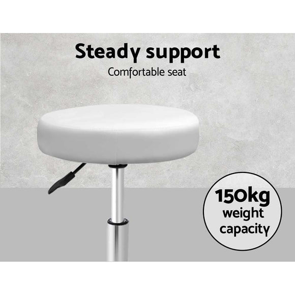Artiss Salon Stool Round Swivel Chair White - RnR Galore