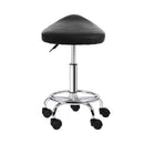 Artiss Salon Stool Saddle Swivel Chair Black - RnR Galore
