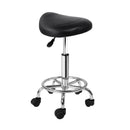 Artiss Salon Stool Saddle Swivel Chair Black - RnR Galore