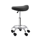 Artiss Salon Stool Saddle Swivel Chair Black - RnR Galore