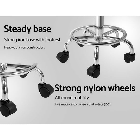 Artiss Salon Stool Swivel Chair Backrest White - RnR Galore