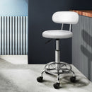 Artiss Salon Stool Swivel Chair Backrest White - RnR Galore