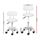 Artiss Salon Stool Swivel Chair Backrest White - RnR Galore