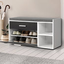 Artiss Shoe Cabinet Bench Shoes Storage Organiser Rack Wooden Cupboard Fabric Seat Adjustable Shelf - RnR Galore