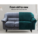 Artiss Sofa Cover Couch Covers 1 Seater Velvet Agate Green - RnR Galore
