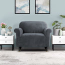 Artiss Sofa Cover Couch Covers 1 Seater Velvet Grey - RnR Galore