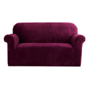 Artiss Sofa Cover Couch Covers 2 Seater Velvet Ruby Red - RnR Galore