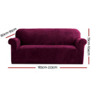 Artiss Sofa Cover Couch Covers 3 Seater Velvet Ruby Red - RnR Galore