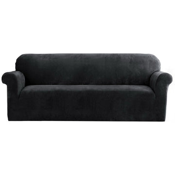 Artiss Sofa Cover Couch Covers 4 Seater Velvet Black - RnR Galore