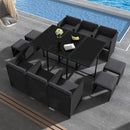 Bali 11 Piece Outdoor Dining Set - Black - RnR Galore