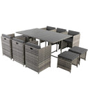 Bali 11 Piece Outdoor Dining Set - Grey - RnR Galore
