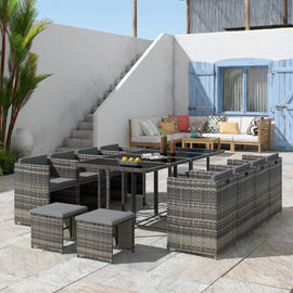 Bali 13PC Outdoor Dining Set - Grey - RnR Galore
