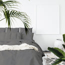 Balmain 1000 Thread Count Hotel Grade Bamboo Cotton Quilt Cover Pillowcases Set - King - Pewter - RnR Galore