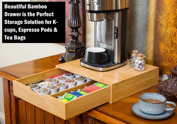 Bamboo K - Cup Coffee Pod Holder Storage Organizer for Kitchen, Jewelry and Cosmetic - RnR Galore