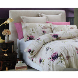 Belmondo French Rose Easy Care Quilt Cover Set Queen - RnR Galore