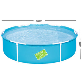 Bestway Kids Pool 152x38cm Round Steel Frame Swimming Pools Above Ground 580L - RnR Galore