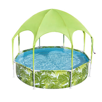 Bestway Kids Pool 244x51cm Steel Frame Swimming Play Pools Canopy 1688L - RnR Galore