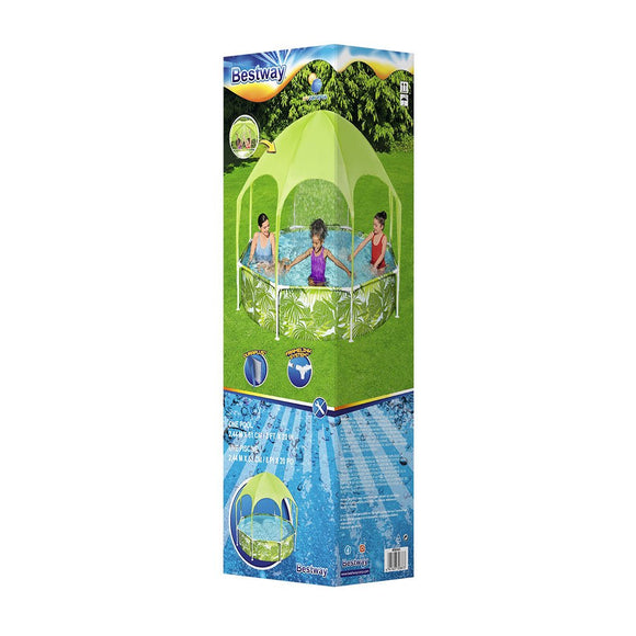 Bestway Kids Pool 244x51cm Steel Frame Swimming Play Pools Canopy 1688L - RnR Galore