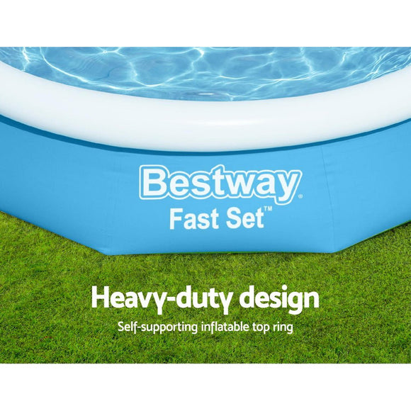 Bestway Swimming Pool 305x66cm Above Ground Round Inflatable Pools w/ Filter Pump 3200L - RnR Galore
