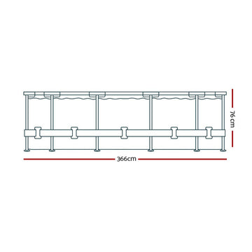 Bestway Swimming Pool 366x76cm Steel Frame Round Above Ground Pools w/ Filter Pump 6473L - RnR Galore