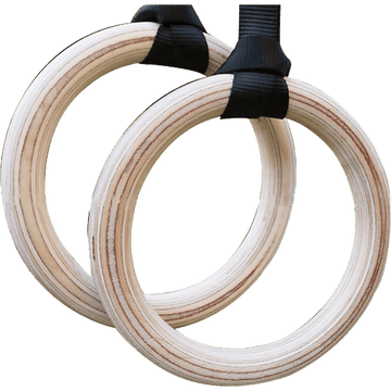 Birch Wood Gymnastic Rings with Adjustable Straps – Strength & Calisthenics Training - RnR Galore