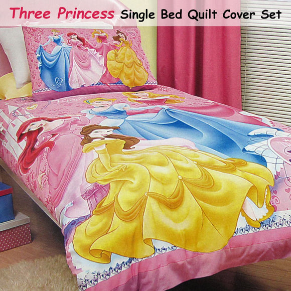 Caprice Disney Three Princesses Licensed Quilt Cover Set Single - RnR Galore