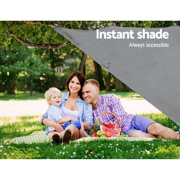 Caravan Privacy Screen Roll Out Awning 4.3X1.95M End Wall Side Sun Shade Grey - RnR Galore