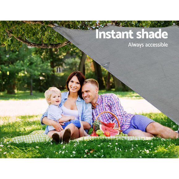 Caravan Privacy Screen Roll Out Awning 4Mx1.95M End Wall Side Sun Shade Grey - RnR Galore
