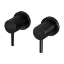 Cefito Basin Twin Tap Wall Round Brass Faucet Shower Bathtub Black - RnR Galore