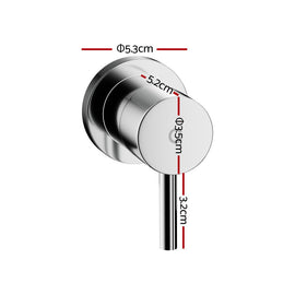 Cefito Basin Twin Tap Wall Round Brass Faucet Shower Bathtub Chrome - RnR Galore