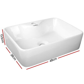 Cefito Bathroom Basin Ceramic Vanity Sink Hand Wash Bowl 48x38cm - RnR Galore