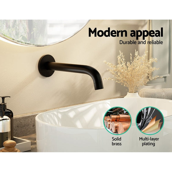 Cefito Bathroom Mixer Spout Wall Bath Tap Round Shower Bathtub Black - RnR Galore