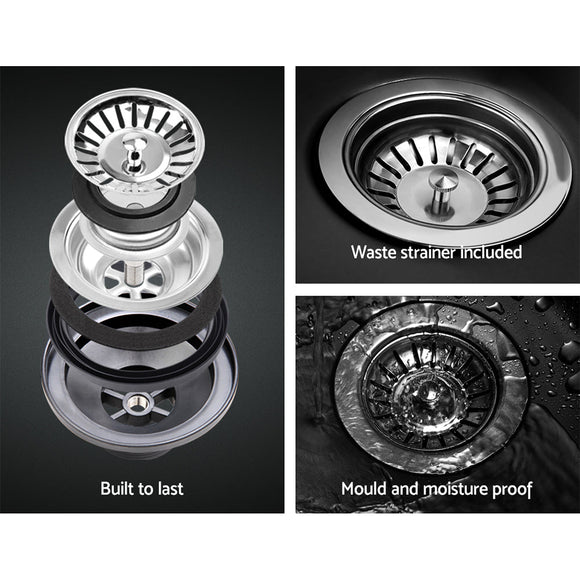 Cefito Kitchen Sink 80X48CM Granite Stone Kitchen Sinks in Black - RnR Galore