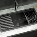 Cefito Kitchen Sink 81X45CM Stainless Steel Single Bowl Drain Rack Basket Black - RnR Galore
