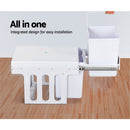 Cefito Pull Out Bin Kitchen Double Basket 2X15L White - RnR Galore