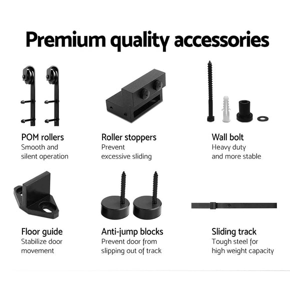 Cefito Sliding Barn Door Hardware Track Set 2.44m - RnR Galore