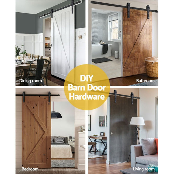 Cefito Sliding Barn Door Hardware Track Set 2m - RnR Galore
