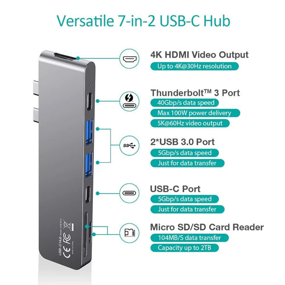 CHOETECH HUB - M14 USB - C 7 in 1 Expand Docking Station Hub for MacBook Pro - RnR Galore