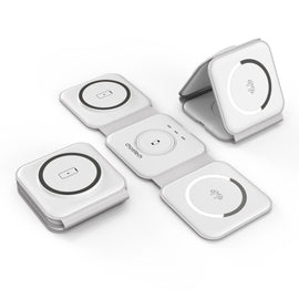 CHOETECH T588 - F - WH 3 - in - 1 Foldable Fast Wireless Charger for Phone/Watch/Earphone - RnR Galore