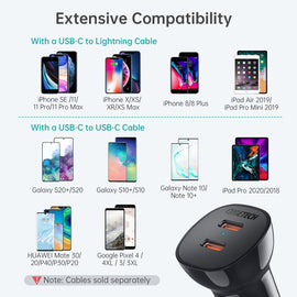 CHOETECH TC0008 - BK Dual USB - C 36W Car Charger Adapter Black - RnR Galore