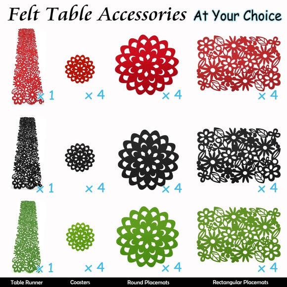 Choice Set of 4 Felt Round Table Coasters Red - RnR Galore