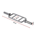 Chrome Olympic Tricep Bar Barbell Heavy Duty with Spring Collars - RnR Galore